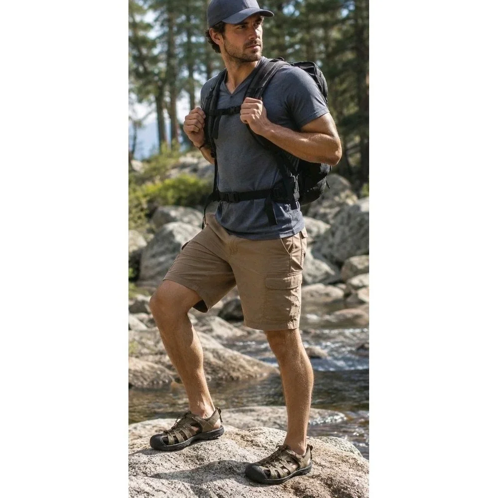 Ozark Trail Men's Adventure Outdoor 12 Taupe Fisherman Rugged Closed Toe Sandal